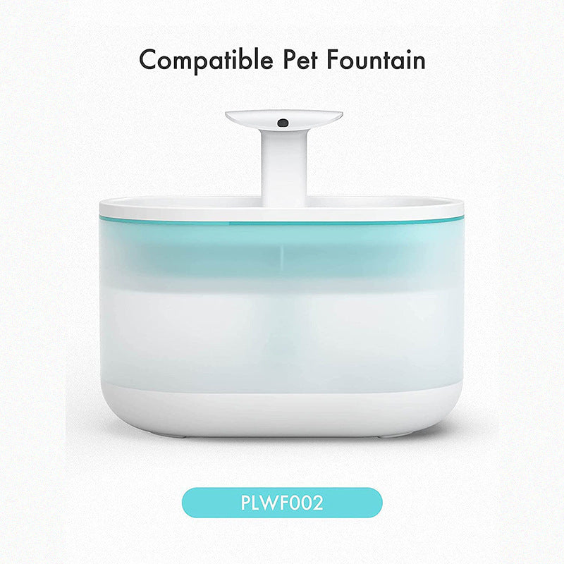 Modern pet water fountain with blue accents, designed for easy compatibility with pet drinking needs.