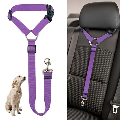 Solid Two-in-one Pet Car Seat Belt Lead Leash