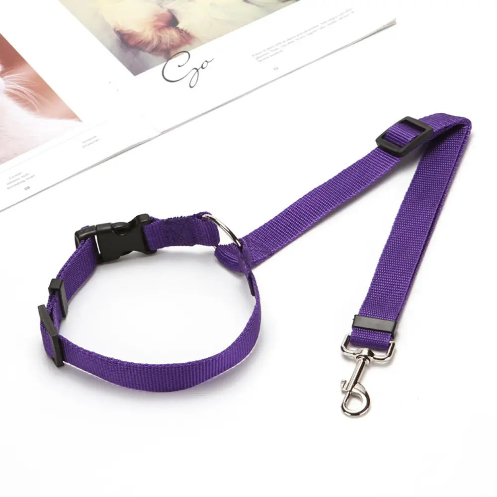 Solid Two-in-one Pet Car Seat Belt Lead Leash